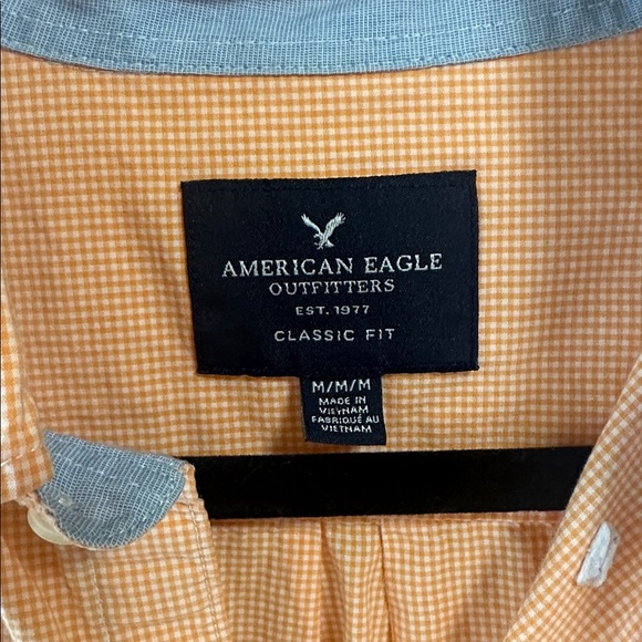 American Eagle Outfitters Orange Gingham Shirt - Picture 2 of 6